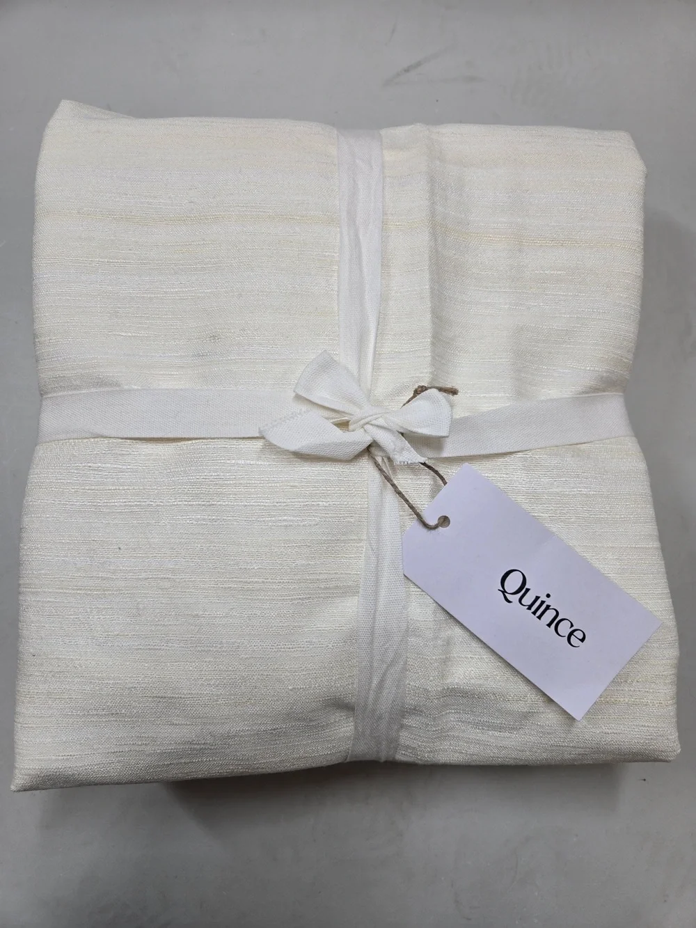 NWT QUINCE Set Of 2 (1-48x84 & 1-48x96) Raw Silk Curtains Ivory 8998